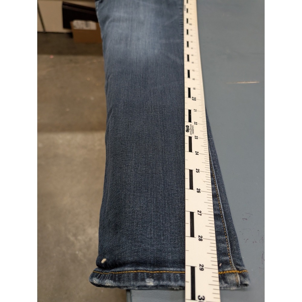 American Eagle Original Boot Jeans Mens 33x32 Dark Wash Blue Whiskered Stretch - Picture 16 of 16